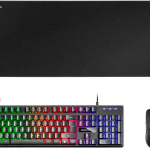 mars gaming pack premium teclado hibrido h mech raton ultra ligero 10k alfombrilla xxl tecnologia h mech iluminacion frgb rainbow raton ultra ligero 69g sensor optico de 10000 dpi switches mecanicos kailh color negro
