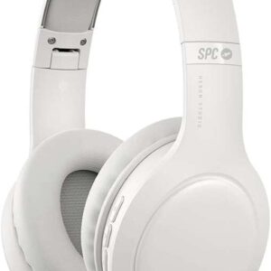 spc heron studio auriculares bluetooth conexion simultanea a dos dispositivos 30 horas de reproduccion sincronizacion automatica diseño ajustable y plegable botonera multifuncion color blanco
