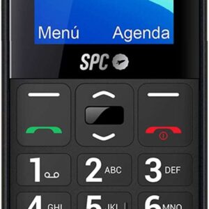 spc telefono movil de teclas grandes diseño compacto y resistente boton sos configuracion remota notificaciones y timbre inteligentes menu sencillo color negro