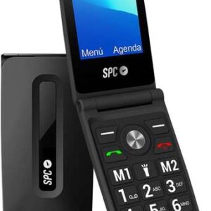 spc titan telefono de tapa diseño funcional y elegante botones y teclas grandes acciones inteligentes de ayuda acceso directo a dos contactos volumen extra alto cargador usb tipo c color negro