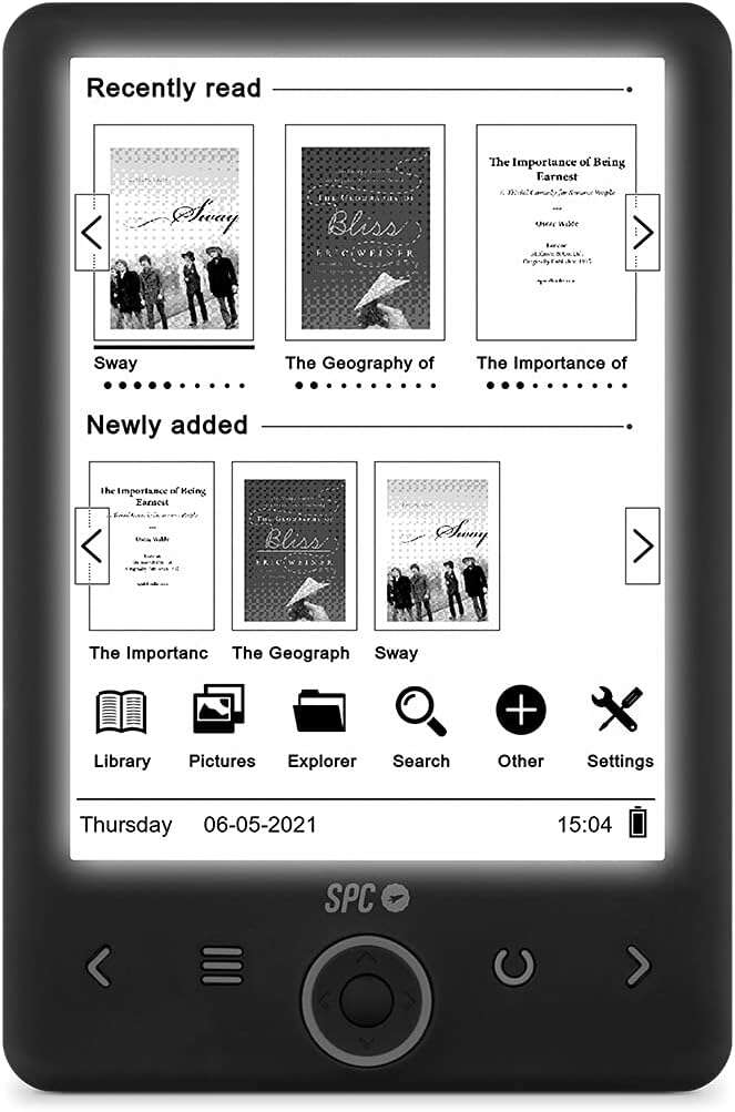 spc dickens light 2 ebook pantalla retroiluminada 6" almacenamiento sin limite fino y ligero autonomia de un mes funciones practicas color negro