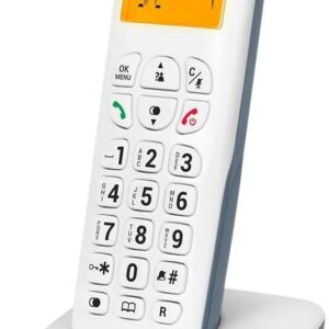 spc air telefono fijo inalambrico pantalla retroiluminada 35x22mm identificacion de llamadas conexion a red telefonica modo mute 5 melodias 2 colores tecnologia eco transferencia de llamadas color azul