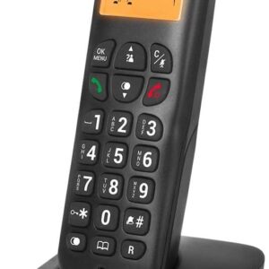 spc air telefono fijo inalambrico pantalla retroiluminada 35x22mm identificacion de llamadas 5 melodias disponibles practico y sencillo disponible en 2 colores posibilidad de transferir llamadas color negro