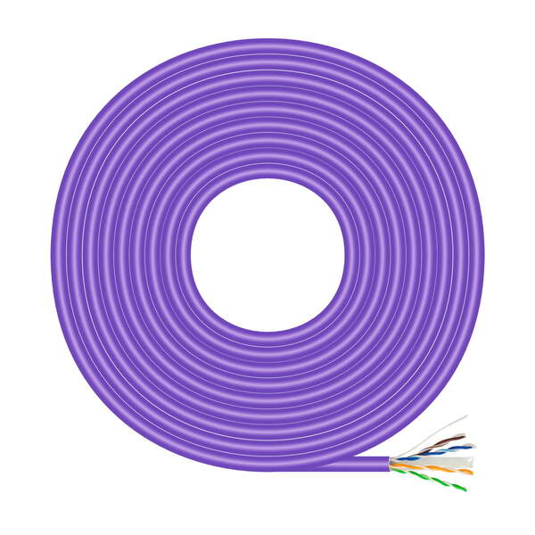 aisens bobina de cable de red rj45lszh cat.6 utp rigido awg23 cca (aleacion) 305m color violeta