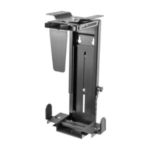 aisens soporte giratorio antirrobo y altura personalizable para cpu para montaje por debajo de escritorio o a la pared color negro