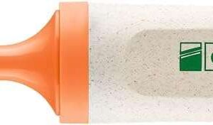 edding 24 ecoline marcador fluorescente punta biselada trazo entre 2 5mm 90% de plastico reciclado etiqueta ecologica blue angel color naranja