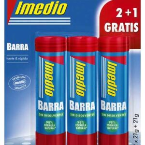 imedio pack de 3 barras de pegamento de 21grs sin disolventes lavable apto para uso escolar