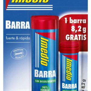 imedio pack de 2 barras de pegamento de 1x 40grs + 1x 8.2grs sin disolventes lavable apto para uso escolar