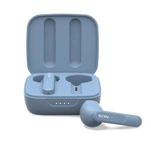ngs artica move rain auriculares intrauditivos bluetooth 5.3 tws manos libres asistente de voz autonomia hasta 7h base de carga color azul