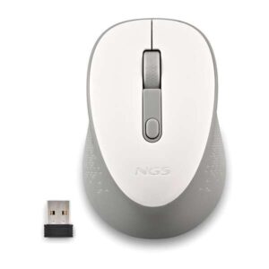 ngs dew white raton inalambrico usb 1600dpi 3 botones uso diestro color blanco/gris