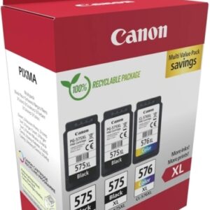 canon pg575xl/cl576xl multipack de 3 cartuchos de tinta originales 5437c004