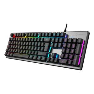 unykach nova k244 teclado gaming usb (portugues) iluminacion rgb ajustable 105 teclas cable de 1.60m color gris/negro