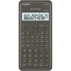 casio calculadora cientifica fx 82ms 2ª ed. pantalla lcd de 2 lineas 240 funciones integradas 8 memorias de variables calculo de porcentajes alimentacion 1 pila aa