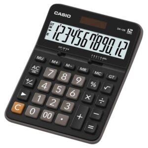 casio dx 12b calculadora de escritorio pantalla extragrande lcd de 12 digitos solar y pilas color negro