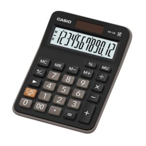 casio mx 12b calculadora de escritorio pequeña pantalla lcd de 12 digitos solar y pilas color negro