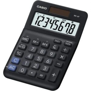 casio ms 8f calculadora de sobremesa con pantalla extragrande de 8 digitos signos de comando de funcion alimentacion solar y pilas color negro