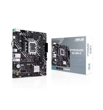 asus prime h610m k placa base intel1700 2x ddr5 hdmi, vga, m.2, pcie4.0, 4x sata iii, rj 45, usb 3.2, microatx