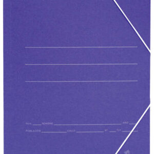 mariola carpeta de carton sencilla folio 500gr/m2 medidas 34x25x1cm cierre con goma elastica color azul mate