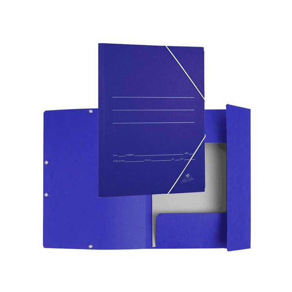 mariola carpeta de carton con solapas folio 500gr/m2 medidas 34x25x1cm cierre con goma elastica color azul mate