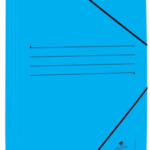 mariola carpeta de carton estucado con solapas folio 500gr/m2 medidas 34x25x1cm cierre con goma elastica color azul
