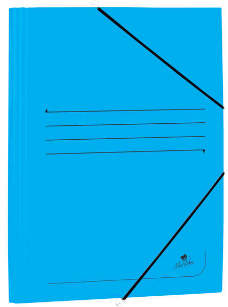 mariola carpeta de carton estucado con solapas folio 500gr/m2 medidas 34x25x1cm cierre con goma elastica color azul