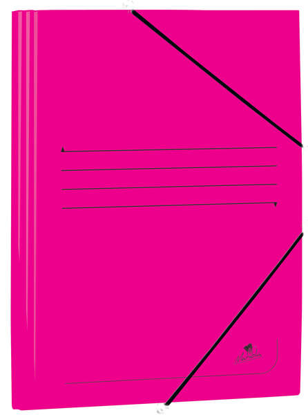 mariola carpeta de carton estucado con solapas folio 500gr/m2 medidas 34x25x1cm cierre con goma elastica color fucsia