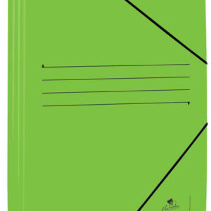 mariola carpeta de carton estucado con solapas folio 500gr/m2 medidas 34x25x1cm cierre con goma elastica color verde