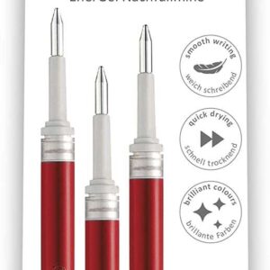 pentel energel x pack de 3 recambios para bl57, bl77, bl107, bl117, bl407, bl2007, bl2507 color rojo