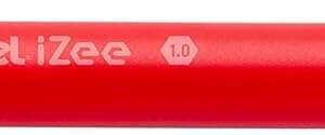 pentel izee boligrafo de bola retractil punta 0.7mm trazo 0.35mm clip de metal color rojo