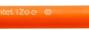 pentel izee boligrafo de bola retractil punta 0.7mm trazo 0.35mm clip de metal color naranja