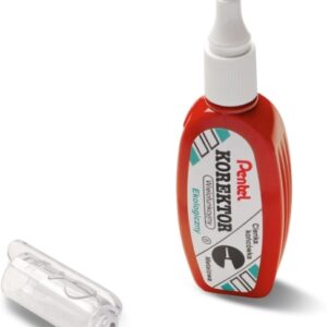 pentel boligrafo corrector 4.2ml correccion precisa, limpia y facil secado rapido punta de valvula metalica cuerpo color rojo