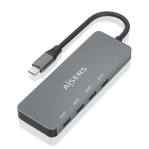 aisens hub usb 3.2 gen2 10g usb c usb c/m 4xusb c/h 15cm color gris