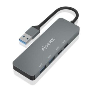 aisens hub usb 3.2 gen2 10g usb a usb a/m 2xusb c/h 2xusb a/h 15cm color gris