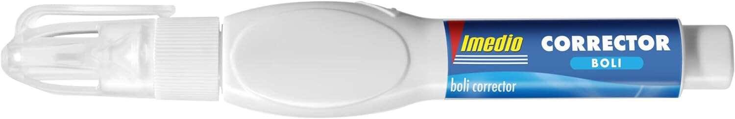 imedio boligrafo corrector 8ml cuerpo blando, facil de apretar punta metalica para una aplicacion precisa secado rapido