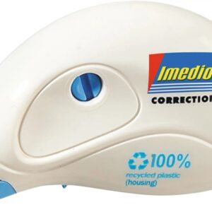 imedio roller compact cinta correctora 5mm x 10m rapido, limpio y preciso sin disolventes control de nivel de cinta tensor de cinta carcasa 100% de plastico reciclado