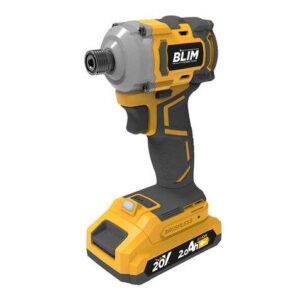 blim atornillador de impacto serie slim s/carbones 20v bateria 2ah 220nm color amarillo