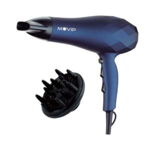 muvip secador de pelo 2200w 2 velocidades 3 temperaturas de secado gran difusor de aire color azul