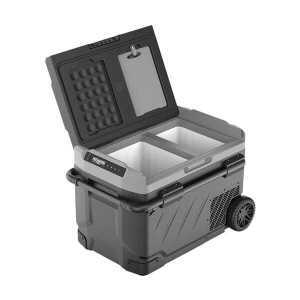 muvip nevera de compresor portatil con ruedas 40 litros 60w doble zona compresor silencioso color negro