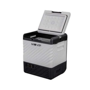 muvip nevera portatil tipo trolley con compresor 21 litros compresor silencioso ruedas y asa de transporte color gris