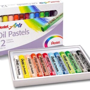 pentel oil pastels pack de 12 pasteles oleo blandos, cremosos y de secado lento colores surtidos