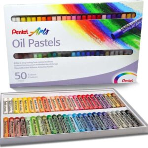 pentel oil pastels pack de 50 pasteles oleo blandos, cremosos y de secado lento colores surtidos