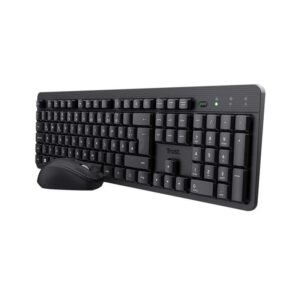 trust tkm 360 pack teclado y raton inalambricos y silenciosos 1600dpi 13 teclas multimedia color negro
