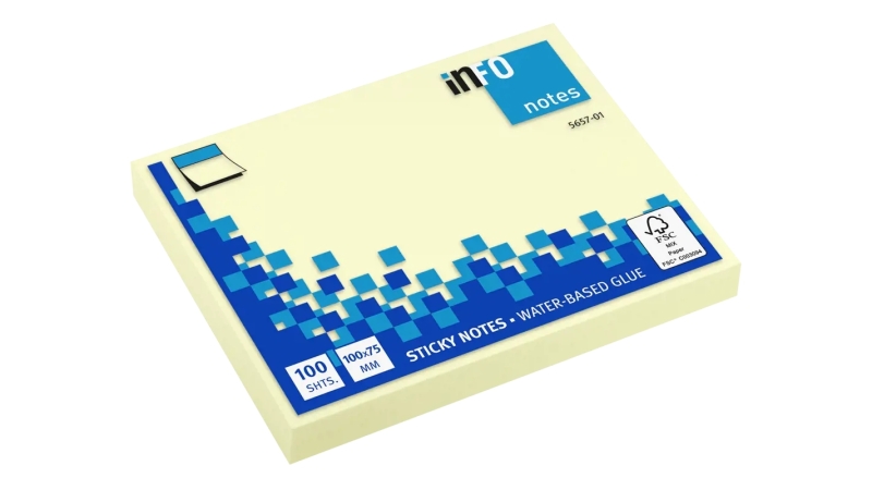 global notes info bloc de 100 notas adhesivas 100 x 75mm certificacion fsc™ color amarillo