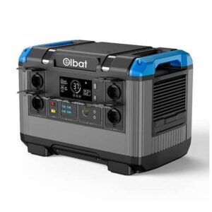 elbat generador de energia portatil 2400w bateria de litio de 630.000mah proteccion contra cortocircuito, sobrecarga y sobre temperatura carga solar color negro