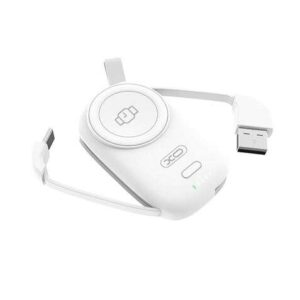 xo cargador magnetico portatil 1200mah carga inalambrica 3w tipo c y usb 5v/2a facil transporte carga rapida resistente estabilidad y proteccion compatible con multiples dispositivos color blanco