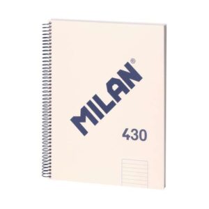 milan serie 1918 cuaderno espiral formato a4 pautado 7mm 80 hojas de 95 gr/m2 microperforado, 4 taladros color beige