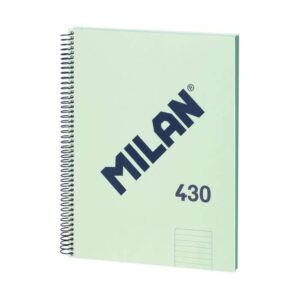 milan serie 1918 cuaderno espiral formato a4 pautado 7mm 80 hojas de 95 gr/m2 microperforado, 4 taladros color verde