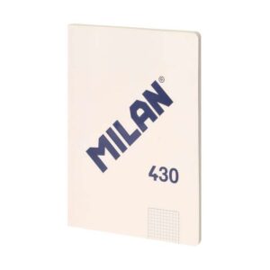 milan serie 1918 libreta encolada formato a4 cuadricula 5x5mm 48 hojas de 95 gr/m2 microperforado tapa blanda color beige