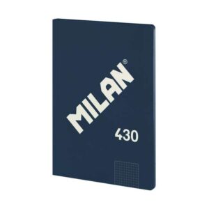 milan serie 1918 libreta encolada formato a4 cuadricula 5x5mm 48 hojas de 95 gr/m2 microperforado tapa blanda color azul oscuro