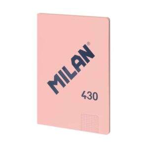 milan serie 1918 libreta encolada formato a4 cuadricula 5x5mm 48 hojas de 95 gr/m2 microperforado tapa blanda color rosa
